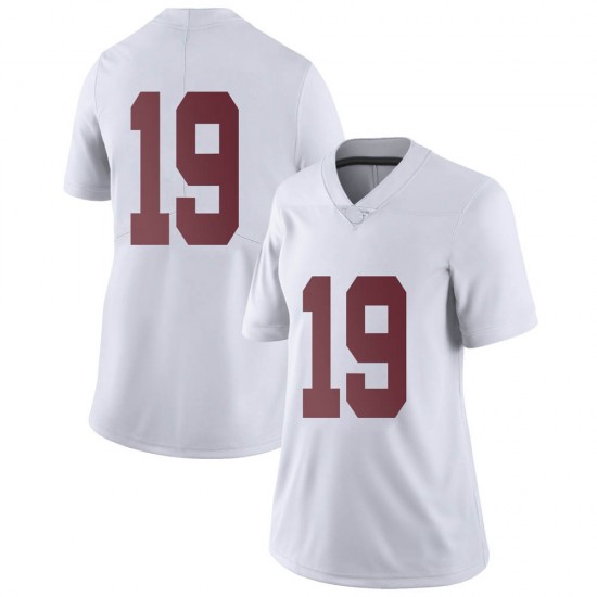 Alabama Crimson Tide Women's Jahleel Billingsley #19 No Name White NCAA Nike Authentic Stitched College Football Jersey KN16W81ZW